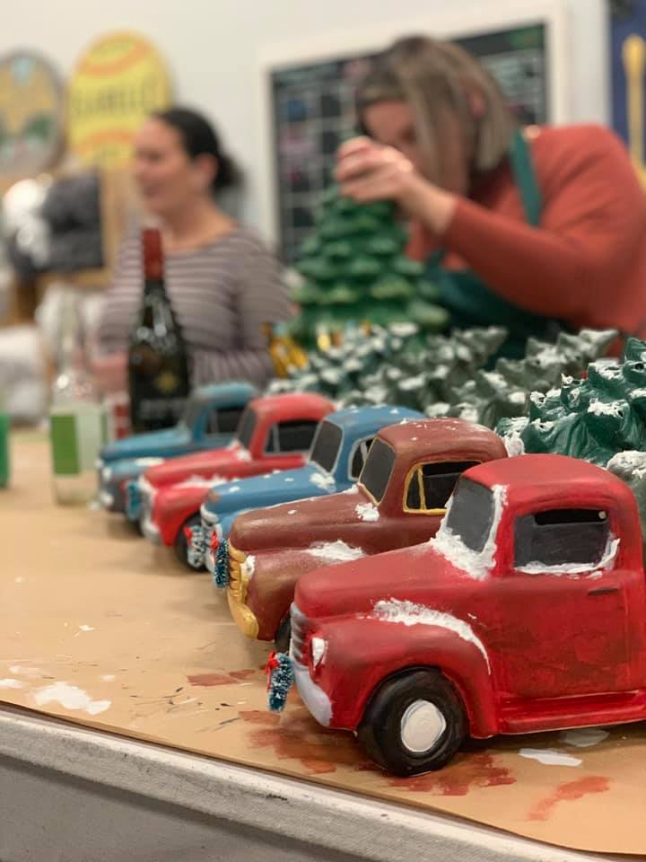 Paint Your Own Ceramic Christmas Tree, Vintage Truck or Gnome Tree take home kit!