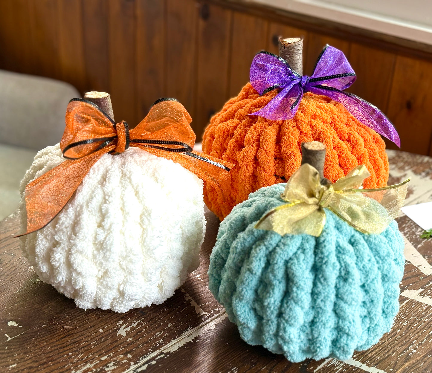 10/3/2025-Chunky Knit Pumpkin (scarf & blanket) Workshop @ Central Congregational Church