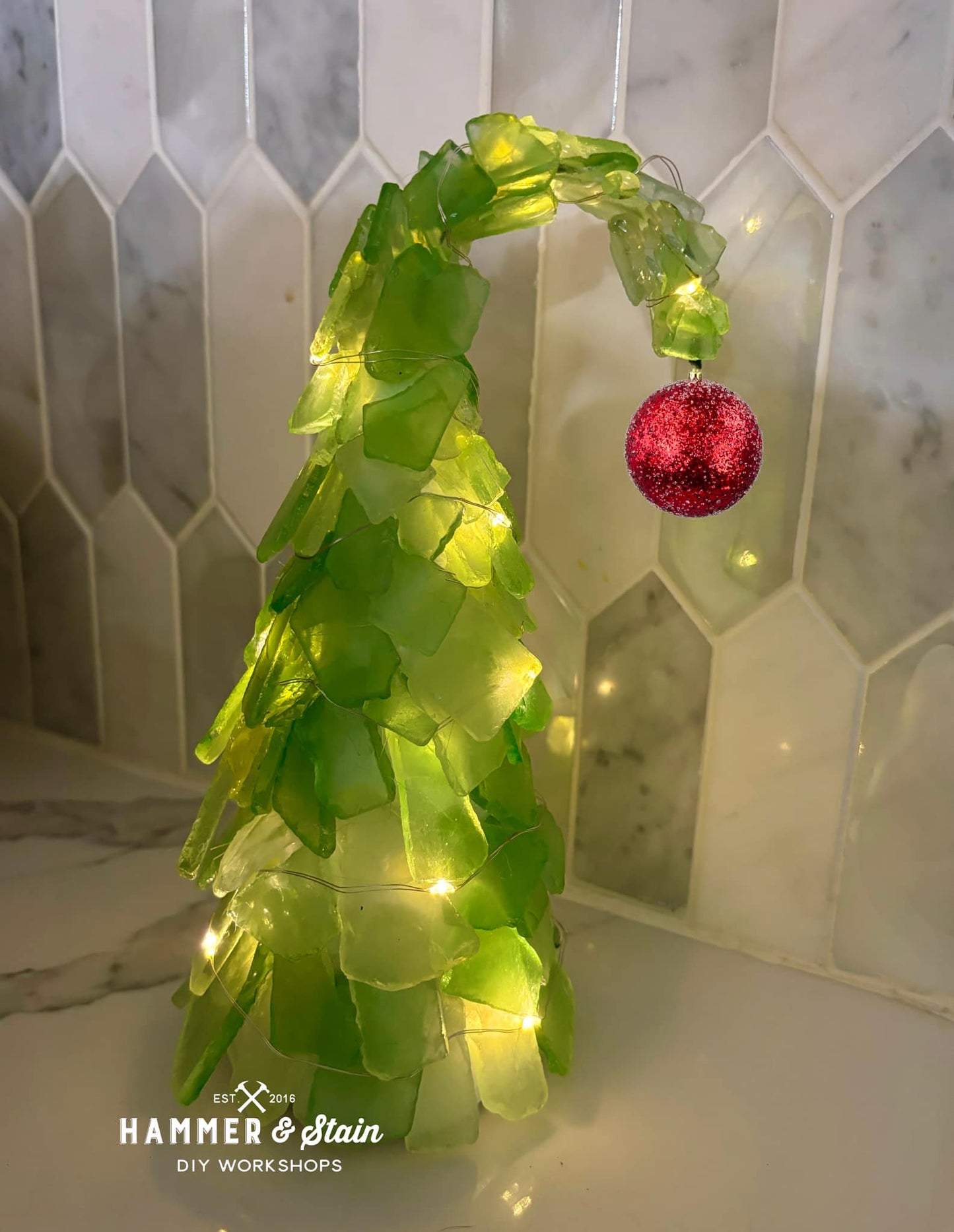 Tumbled Glass Grinchmas Tree & Gnome Take Home Kits!