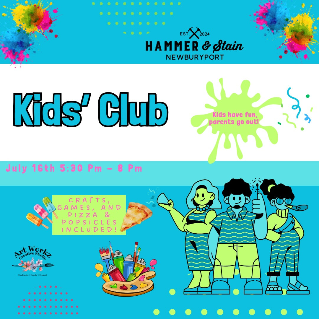Private Kids' Club (July 16) 5:30PM-8:00PM @ Art Workz Creative Studio (11 Chestnut st. 2nd Floor Amesbury, MA)