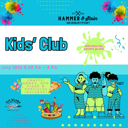 Private Kids' Club (July 16) 5:30PM-8:00PM @ Art Workz Creative Studio (11 Chestnut st. 2nd Floor Amesbury, MA)