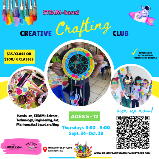 STEAM Crafting Club(Session 1 Ages 5-12 Thursdays or Wednesdays 3:30-5:00