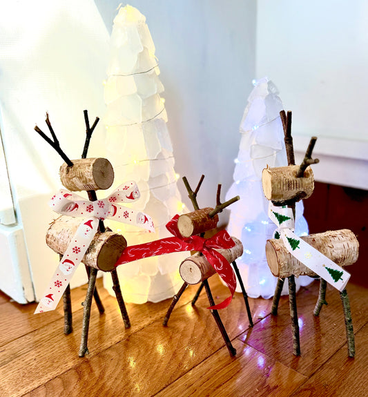 Reindeer Family and Sea Glass Tree Scene Take-Home Kits
