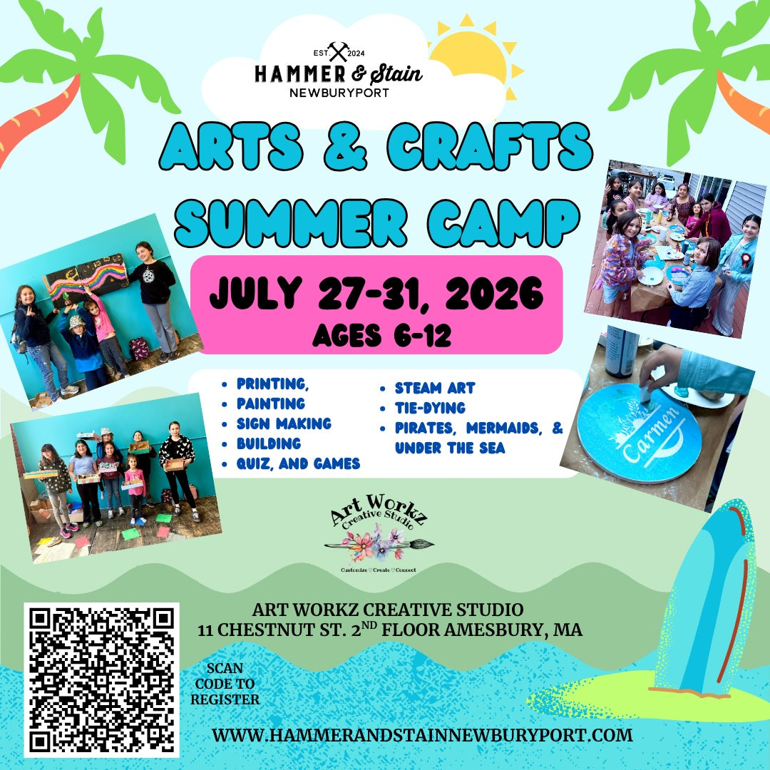 Summer Arts & Crafts Camp (July 27-31) 9AM-1PM @ Art Workz Creative Studio (11 Chestnut st. 2nd Floor Amesbury, MA))