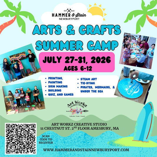 Summer Arts & Crafts Camp (July 27-31) 9AM-1PM @ Art Workz Creative Studio (11 Chestnut st. 2nd Floor Amesbury, MA))