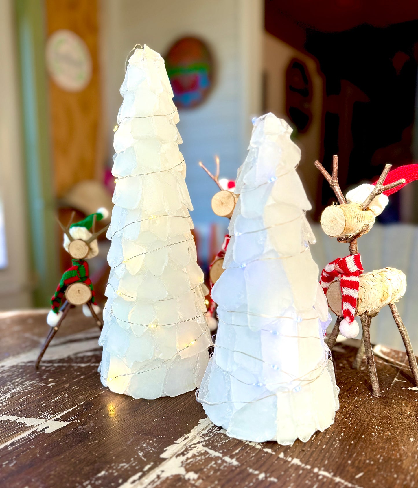 Reindeer Family and Sea Glass Tree Scene Take-Home Kits